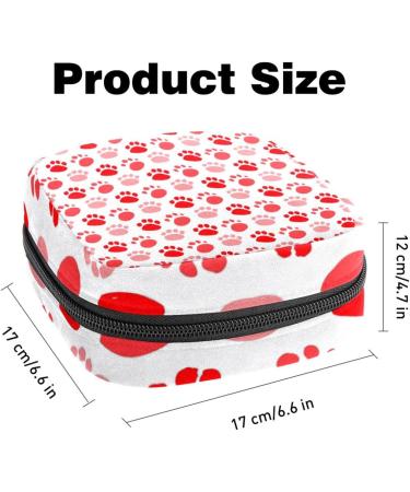 Portable Women's Binding-Up Bags | Menstrual Cup Pocket & Pads for Teens | Kawaii Red Dog Paws Design - Buy Online on GoSupps.com
