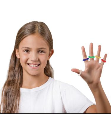 12-Piece Multi-Colored Acupressure Finger Massage Rings Set for Adults & Kids | Stress Relief & Relaxation - Buy Online on GoSupps.com