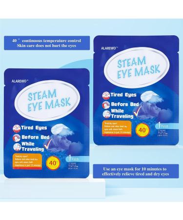 ALAREWO 22 Packs Steam Eye Mask for Dry Eyes & Fatigue - Self Heating Disposable Spa Warm Eye Compress for Stress Relief & Headache - Unscented (22 Count) - Buy Online on GoSupps.com