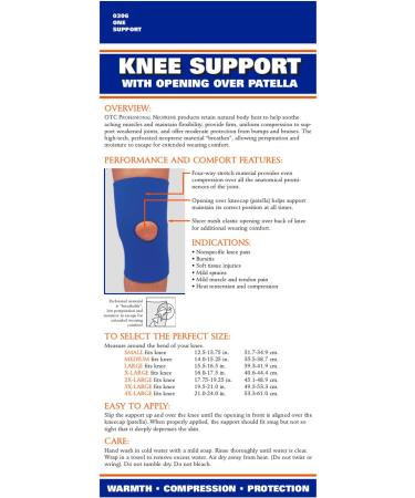 OTC Knee Support Open Patella Neoprene Brace for Pain Relief | Medium Black | Fast International Shipping - Buy Online on GoSupps.com