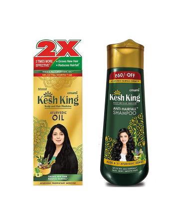 Kesh King Ayurvedic Scalp and Hair Oil 300ml & Anti Hairfall Shampoo 340ml Combo