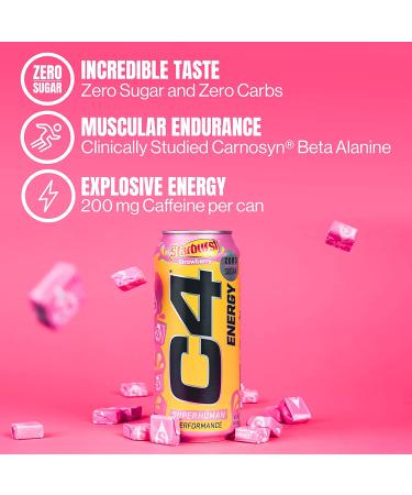 Cellucor C4 Energy Drink STARBURST Strawberry | Sugar Free Pre Workout Drink | Pack of 12 - 16 Fl Oz - Buy Online on GoSupps.com