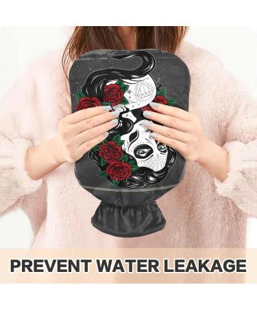 Naanle Rose Sugar Skulls Hot Water Bottle - 2L Handfoots Heating Bag for Pain Relief & Cold Therapy - Transparent & Stylish - Buy Online on GoSupps.com