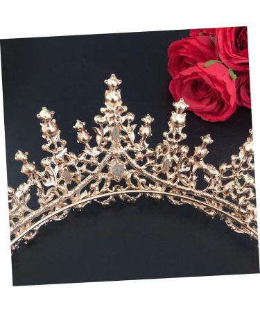 Ipetboom Diamond Crown Rhinestone The Crown Tiara for Women Bridal Hair Clip Bridal Crown Women Crown Shiny Birthday Prom Crowns Girl Hair Clips Hair Bands Crystal Wedding Bride Zinc Alloy 17X17X7.5CM Golden Red - Buy Online on GoSupps.com