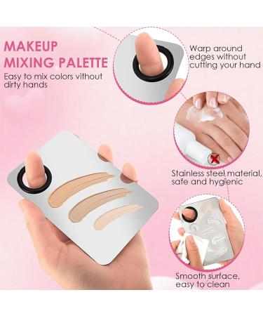 Makeup Mixing Palette Set Professional Facial Makeup Tools Foundation Brush Stainless Steel Cosmetic Scraper Spatula for Mixing Foundation Makeup Artist Tools - Buy Online on GoSupps.com