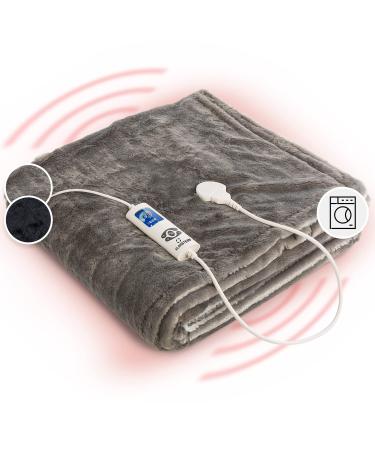Klarstein thermal blanket 120W heating ceiling with automatic switch-off cuddly ceiling for bed sofa & camping electrical heating blankets large heat ceiling energy-saving & washable blanket electrical 200x180 cm 180 x 130 cm cream gray