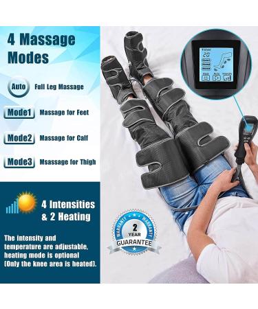 Air Compression Leg Massager with Heat Levels - Circulation & Muscle Relaxation - Sequential Massager for Feet, Calves, Thighs - 4 Modes, 4 Intensities - Handheld Controller - Buy Online on GoSupps.com