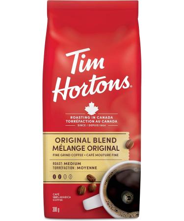 Tim Hortons Original Coffee Fine Grind Bag Medium Roast 300g & Instant Cappuccino French Vanilla 16 Ounce Coffee Original Blend + Instant Cappuccino 1 Count (Pack of 1) - Buy Online on GoSupps.com