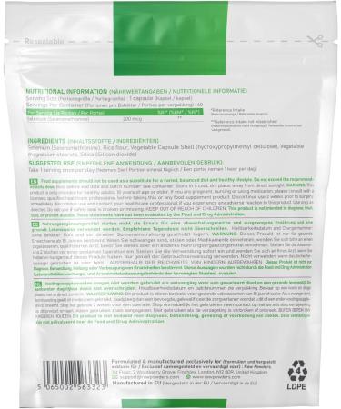 Selenium 200 mcg High Strength Capsules - Vegan Antioxidant Supplement for Thyroid, Immune System, Hair & Nails | Raw Powders - Buy Online on GoSupps.com