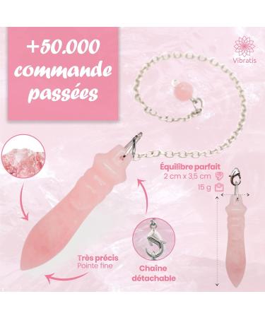 Buy Egyptian Thot Pendulum for Radiesthesia - Real Pink Quartz for Emotional Care | International Shipping - Buy Online on GoSupps.com
