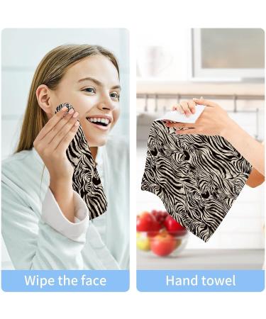 SUABO Leopard Cotton Washcloths Set - 6 Pack 12x12 Inch Absorbent Face Cloths for Bathroom, Spa, Kitchen - Quick Drying Fingertip Towels with Leopard Spot Zebra Design - Buy Online on GoSupps.com