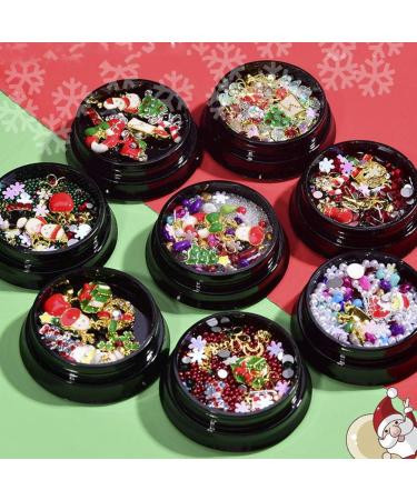 6 Boxes Christmas Nail Art Ornaments Metal Nail Studs Gem Nail Art Supplies 3d Diamonds Nail Art Christmas Nail Art Rhinestone Flower Nail Rhinestones Decorations Manicure - Buy Online on GoSupps.com
