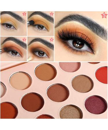 Neutral Eyeshadow Palette - Rose Gold Smokey Red Brown Highly Pigmented Matte Shimmer and Metallic 15 Colors Eye Shadow Pallet - DE LANCI Professional Warm Natural Tone Bronze Eyeshadow For Beginners - Buy Online on GoSupps.com