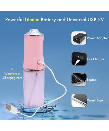 Buy Portable Water Flosser for Teeth - 220ml Rechargeable Cordless IPX7 Waterproof Cleaner with 3 Pressure Modes & 4 Floss Picks - Perfect for Travel & Home (Pink - Buy Online on GoSupps.com