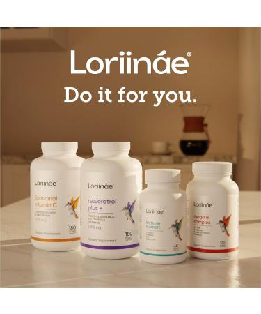 Loriin e Liposomal Vitamin C 1600mg High Absorption Capsules with Sunflower Lecithin, Fat-Soluble Vitamin C Supplement for Immune, Collagen and Antioxidant Support, 180 Vegan Capsules - Buy Online on GoSupps.com