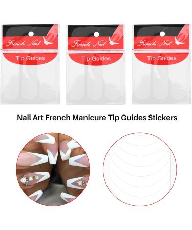 GRARRO 6 Pack Of 48 Nail Art French Manicure Tip Guides Stickers - Buy Online on GoSupps.com