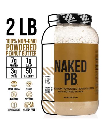 100% Premium Powdered Peanut Butter - 2lbs Bulk, Vegan, No Additives | Naked PB - Buy Online on GoSupps.com