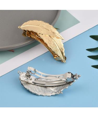 Kioiner 2 Pcs Vintage Leaf Hair Clips Metal Leaf Hair Clips Barrettes 8cm Hair Pin Hair Accessories for Women Lady Girls Bridal Bridesmaid - Buy Online on GoSupps.com