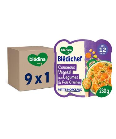Bl dina Bl dichef Plat B b d s 12 Mois Couscous V g tal aux L gumes et Pois Chiches Repas Complet 230g