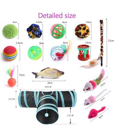 27-Piece Cat Toy Set with Tunnel Plush Balls & Mice - Perfect Variety Pack for Kittens & Cats - Buy Online on GoSupps.com