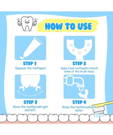 Children's U-Shaped Silicone Toothbrush Set - 2-Pack Blue & Pink for Ages 2-12 - Buy Online on GoSupps.com