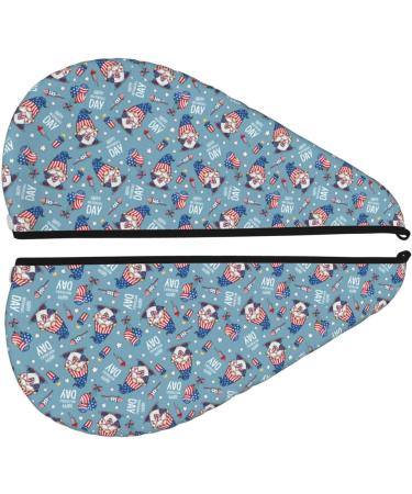 Shop Hair Towel Wrap - Quick Drying Towel Turban with Button | Independence with Gnome Design - Buy Online on GoSupps.com