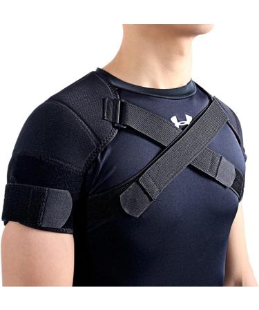 Kuangmi Double Shoulder Support Brace Strap Wrap Neoprene Protector,XXL