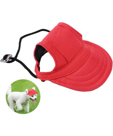 Psop Dog Baseball Cap - Adjustable Pet Hat with Ear Holes for Dogs | Red L - Stylish Sun Protection for Puppies - Buy Online on GoSupps.com