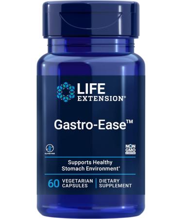 Life Extension Gastro Ease Digestive Health Non GMO Gluten Free Gastric Health Supplement With Zinc L-carnosine Plus Pylopass For Healthy Stomach Support  - 60 Vegetarian Capsules - Buy Online on GoSupps.com