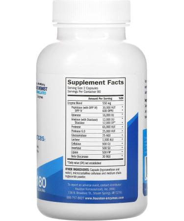 Houston Enzymes TriEnza - DPP-IV Activity 180 Capsules | International Shipping Available - Buy Online on GoSupps.com