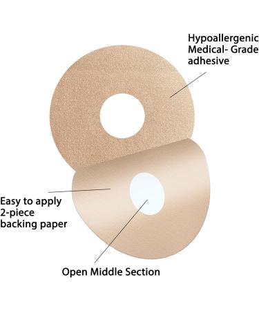 Universal Adhesive Patches for CGM & Insulin Pumps - 40 Pack Waterproof Breathable Skin-Friendly Pre-Cut 0.8" Holes Long Lasting Protection - Beige - Buy Online on GoSupps.com