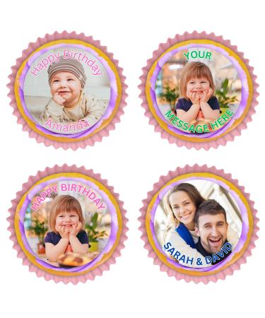 30 x Pre Cut Personalised Photo/Your Logo Cupcake Toppers Edible Premium Wafer Paper Decoration
