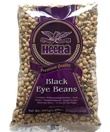 Heera Black Eye Beans 500 Gram - Popular Ingredient In Traditional Indian Cuisine - Can Be Used In Variety Of Dishes (Pack of 1)