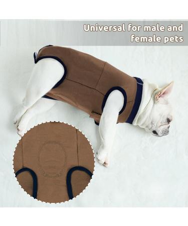 Convinite Recovery Suit for Dogs | Breathable Wound Protection for Male & Female Dogs | Post-Op Castration Suit | One-Piece Design in XXL Brown - Buy Online on GoSupps.com