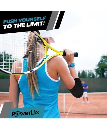 POWERLIX Elbow Brace Compression Support Sleeve for Tendonitis - Large - Black - Buy Online on GoSupps.com