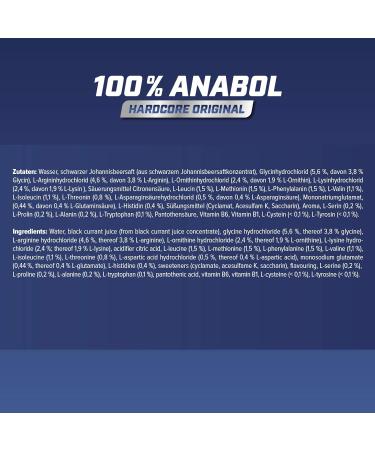 Energybody 100% Anabolic Amino Acids Complex - High-Dose Liquid 30x25ml Ampoules for Muscle Building | EAAs BCAAs & Vitamins - Black Currant Flavor - Buy Online on GoSupps.com
