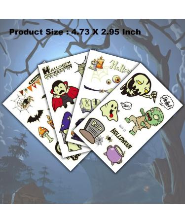 Ooopsiun Luminous Halloween Temporary Tattoos for Kids - 100 Styles Glow in The Dark Halloween Tattoos Party Favors Decorations for Boys Gilrs - Buy Online on GoSupps.com