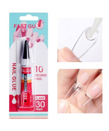 Nail Glue for Nail Tips Acrylic Nails and Press On Nails Nail Bond Glue for Press On Nails Long Lasting Nail Glue for Nails Fake Nails Tips Nail Glue (0.2 oz 6ml-3) 6ml-3 0.2 oz