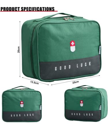 Large Capacity Waterproof Medicine Bag - Portable First Aid & Emergency Travel Pharmacy Bag (Green) - Ideal for Home Office & Travel - Buy Online on GoSupps.com