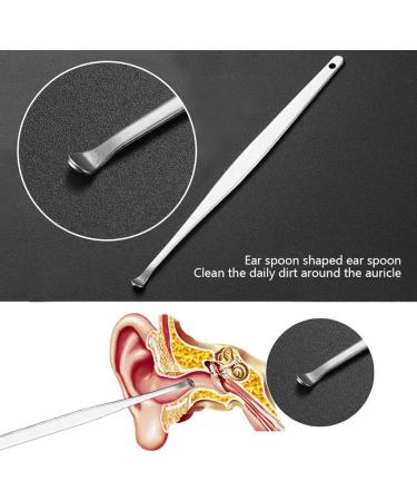 6-Piece Stainless Steel Double Head Spiral Ear Wax Removal Tool Set - Adult Ear Pick Health Care Kit - Brown - Buy Online on GoSupps.com