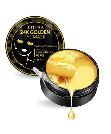 BBTFAA 60PCS Under Eye Patches  24K Gold Eye Mask Puffy Eyes & Dark Circles Treatments  Reduce Under Eye Bags and Smooth Wrinkles  Eye Skin Care Pads for Beauty & Personal Care