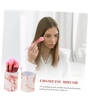 Housoutil 2 Sets Makeup Brush Set - Marbling Powder & Foundation Brushes for Makeup Vanity - Pink Makeup Tools for Flawless Beauty - Buy Online on GoSupps.com