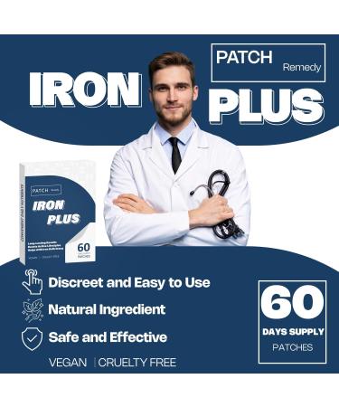 Iron Plus Topical Patches Easy to Use 60 Days Supply Sugar-Free Latex-Free Natural Alternative 60 Count (Pack of 1) - Buy Online on GoSupps.com