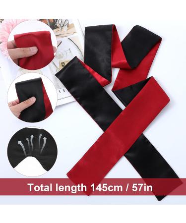 Prasacco 2 PCS Satin Eye Masks - Adjustable Black & Red Blindfolds for Sleep | Perfect Valentine's Day Gift - Buy Online on GoSupps.com