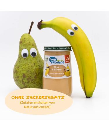 Freche Freunde Organic Pear & Banana Baby Porridge (6 x 190g) | Perfect for Babies 5 Months+ - Buy Online on GoSupps.com