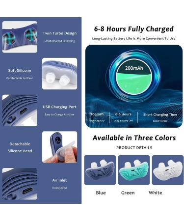 Smart Throat Anti-Snoring Device | Adjustable Snoring Stopper Aid with Double Eddy Current Fan | Improved Nighttime Sleeping | White - Buy Online on GoSupps.com