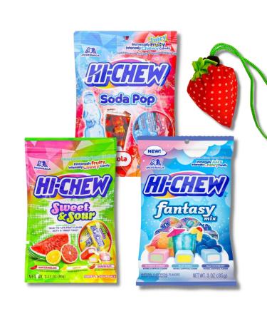 MorinagaHiChew Japanese Candy Snacks New Flavour Fantasy Mix Soda Pop Sweet Sour Mix 90g x 3bags Value Pack Individually Wrapped Pieces