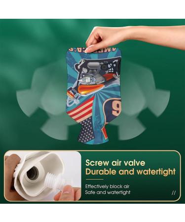 American Motorcycle Hot Water Bottle with Plush Cover | Hand Warmer for Adults & Kids | 26.5x15.3cm | International Shipping Available - Buy Online on GoSupps.com