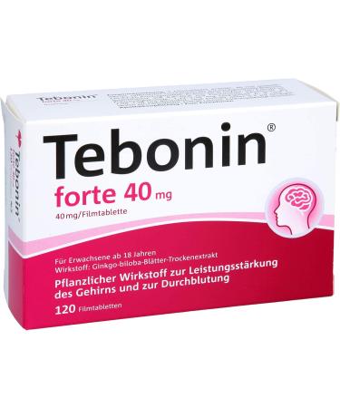 TEBONIN Forte 40 mg Film-Coated Tablets - 120 pcs | Buy Internationally for Enhanced Brain Health - Buy Online on GoSupps.com