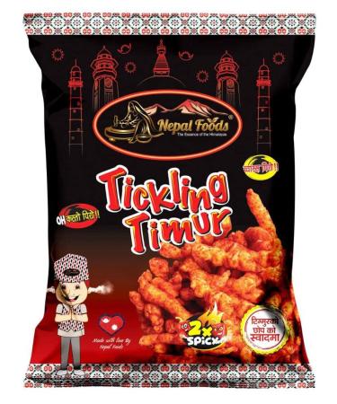 Tickling Timur 2x Spicy Crisps- Hot Chilly and Sichuan Flavour (Pack of 3) By Nepal Foods